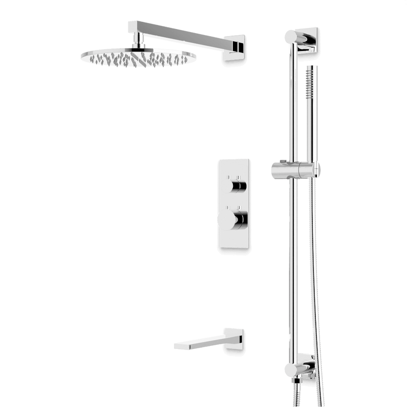 Artos PS117N Otella Thermostatic Shower Trim Kit with Hand Shower on Slide Bar, Tub Filler