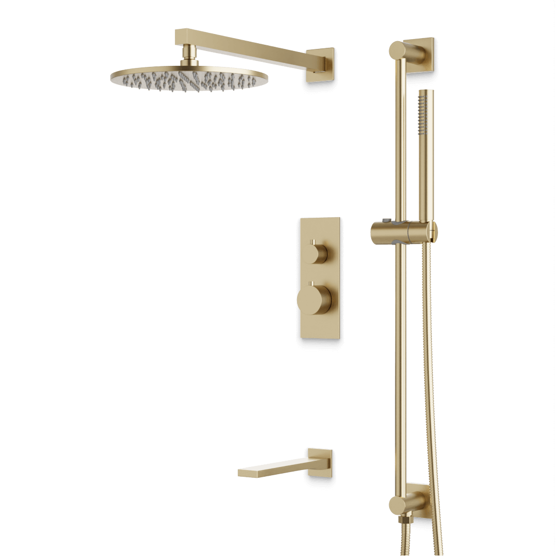 Artos PS117N Otella Thermostatic Shower Trim Kit with Hand Shower on Slide Bar, Tub Filler