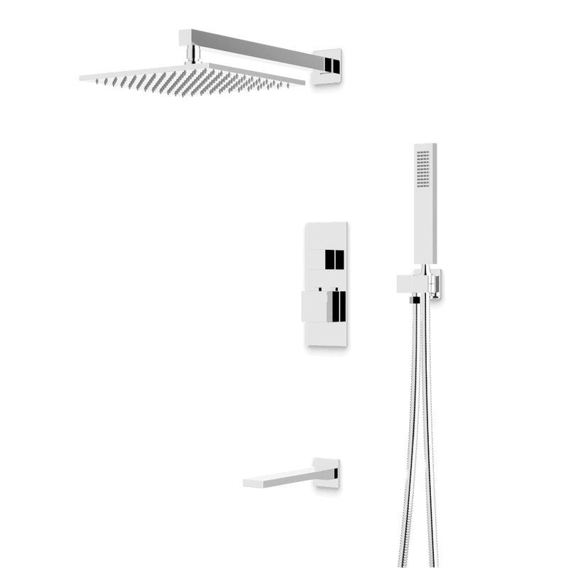 Artos PS119N Edge Thermostatic Shower Trim Kit with Hand Shower, Tub Filler