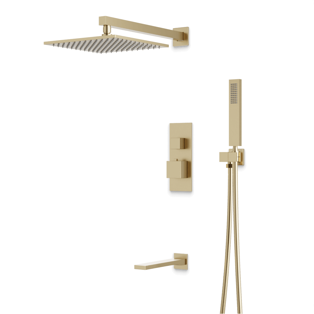 Artos PS119N Edge Thermostatic Shower Trim Kit with Hand Shower, Tub Filler