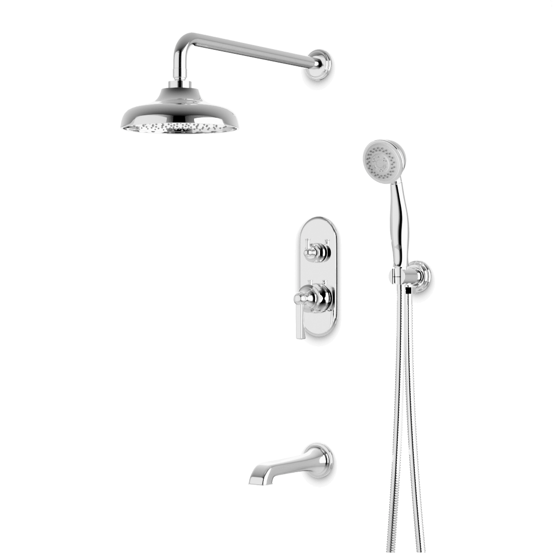 Artos PS120CL Classic Thermostatic Shower Trim Kit with Hand Shower, Tub Filler