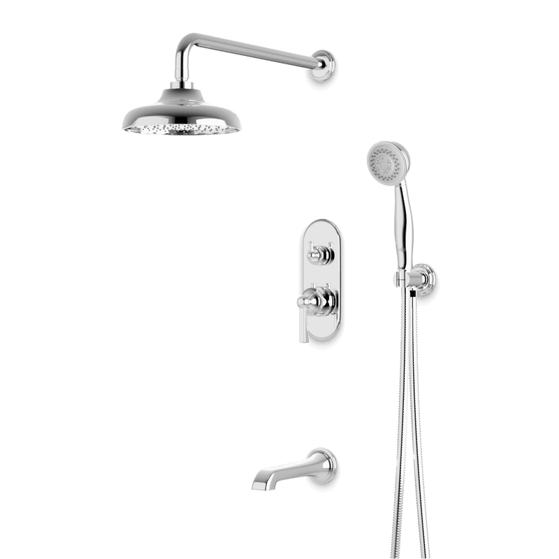 Artos PS120CL Classic Thermostatic Shower Trim Kit with Hand Shower, Tub Filler