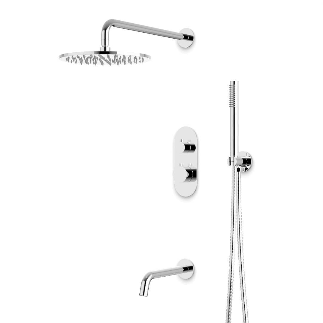 Artos PS120N Opera Thermostatic Shower Trim Kit with Hand Shower, Tub Filler