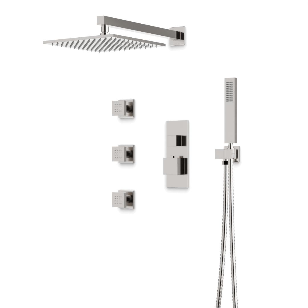 Artos PS127N Edge Thermostatic Shower Trim Kit with Hand Shower, Body Jets
