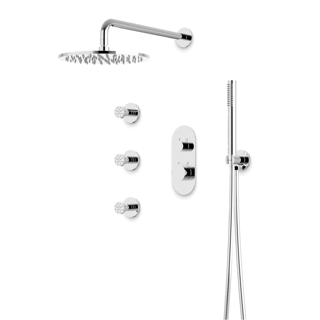Artos PS128N Opera Thermostatic Shower Trim Kit with Hand Shower, Body Jets
