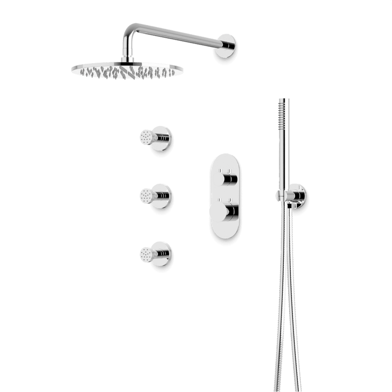 Artos PS128N Opera Thermostatic Shower Trim Kit with Hand Shower, Body Jets