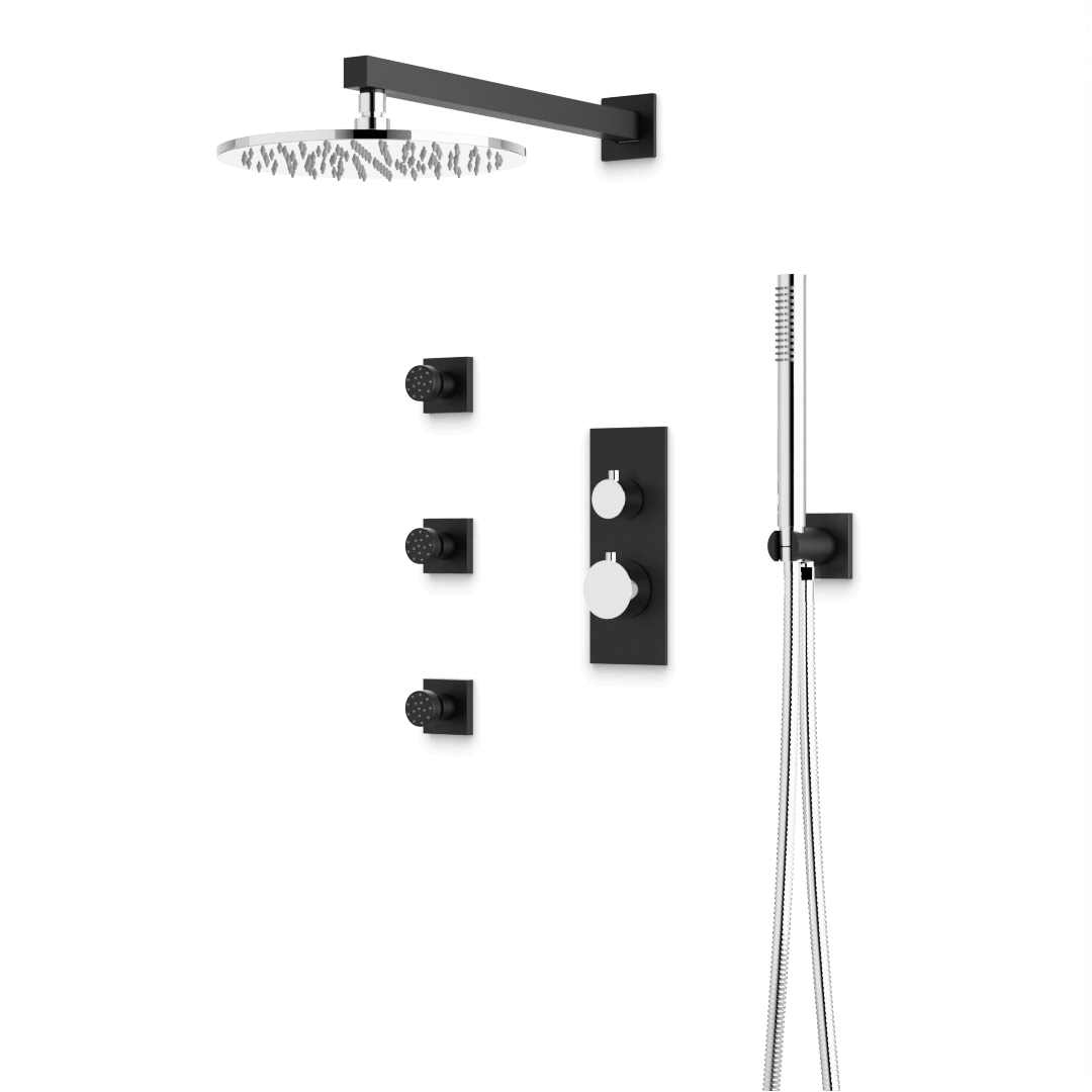 Artos PS129N Otella Thermostatic Shower Trim Kit with Hand Shower, Body Jets