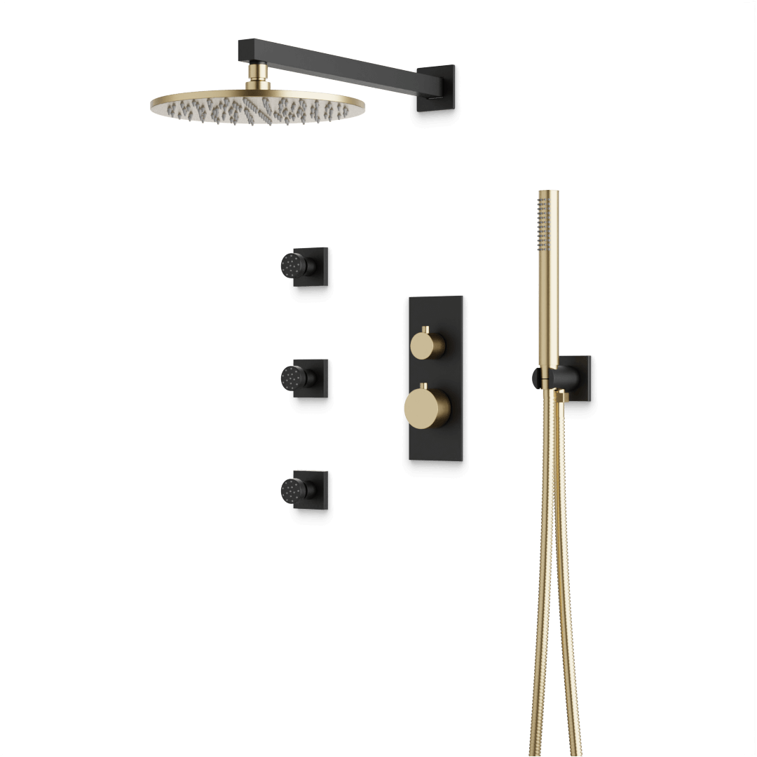 Artos PS129N Otella Thermostatic Shower Trim Kit with Hand Shower, Body Jets