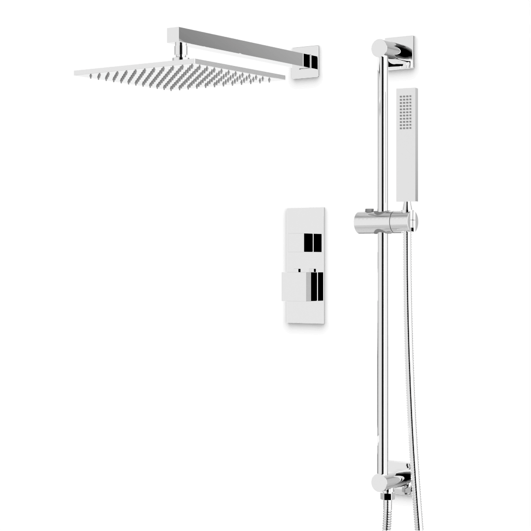 Artos PS135N Edge Thermostatic Shower Trim Kit with Hand Shower on Slide Bar