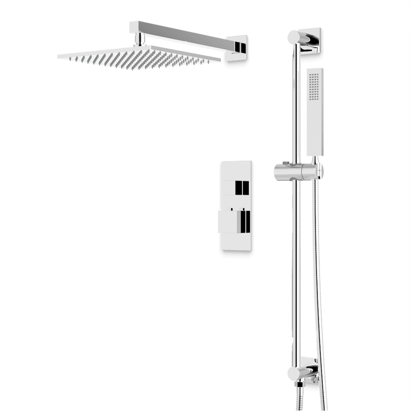 Artos PS135N Edge Thermostatic Shower Trim Kit with Hand Shower on Slide Bar