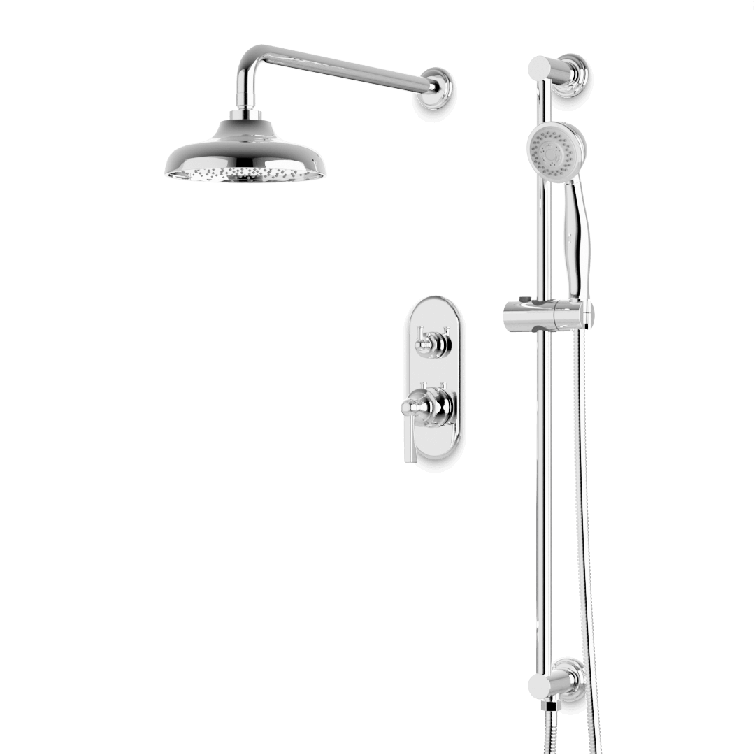 Artos PS136CL Classic Thermostatic Shower Trim Kit with Hand Shower on Slide Bar