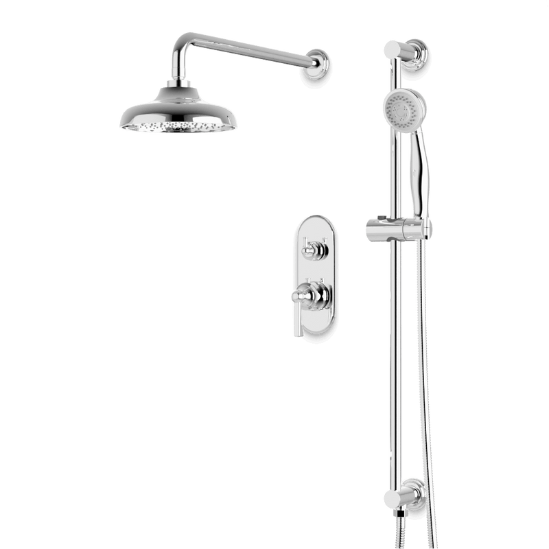 Artos PS136CL Classic Thermostatic Shower Trim Kit with Hand Shower on Slide Bar