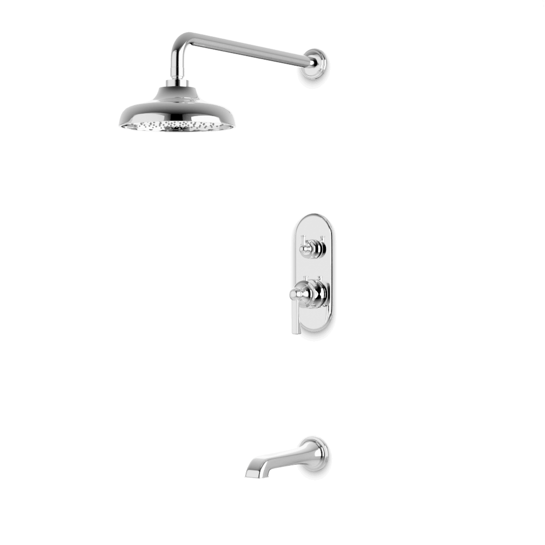 Artos PS144CL Classic Thermostatic Shower Trim Kit with Tub Filler