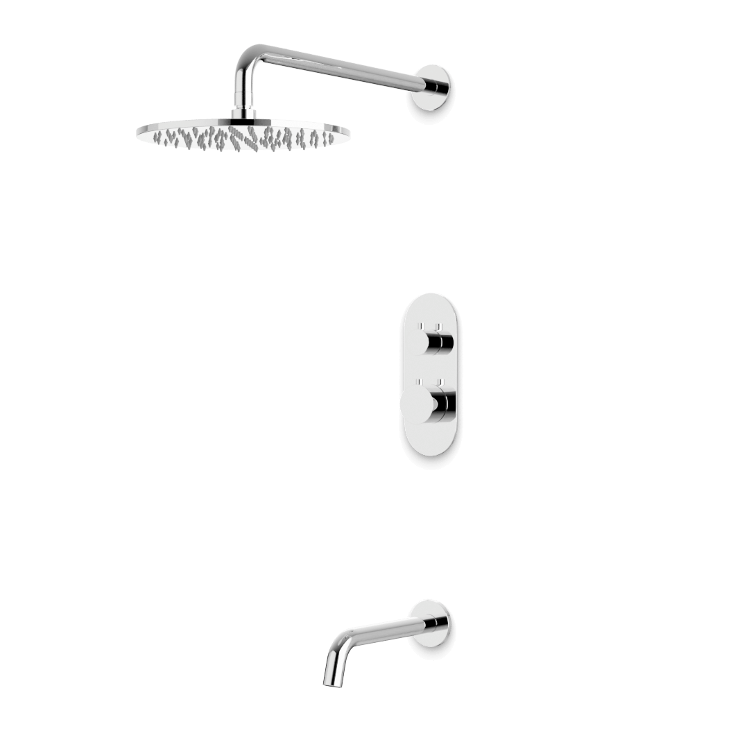 Artos PS144N Opera Thermostatic Shower Trim Kit with Tub Filler