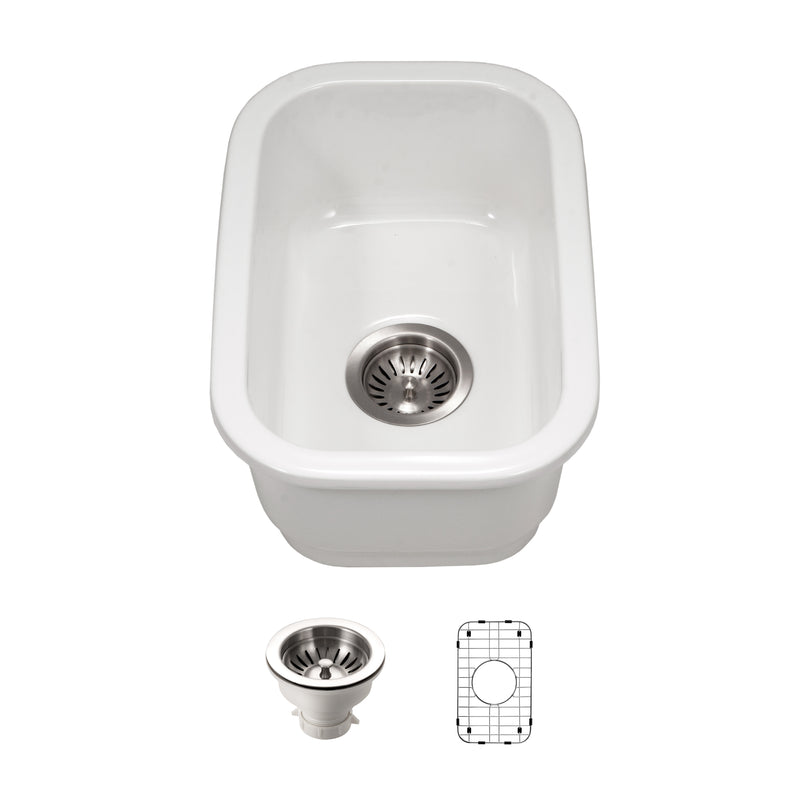 Houzer Platus Fireclay Undermount Single Bowl Bar Sink - Parent