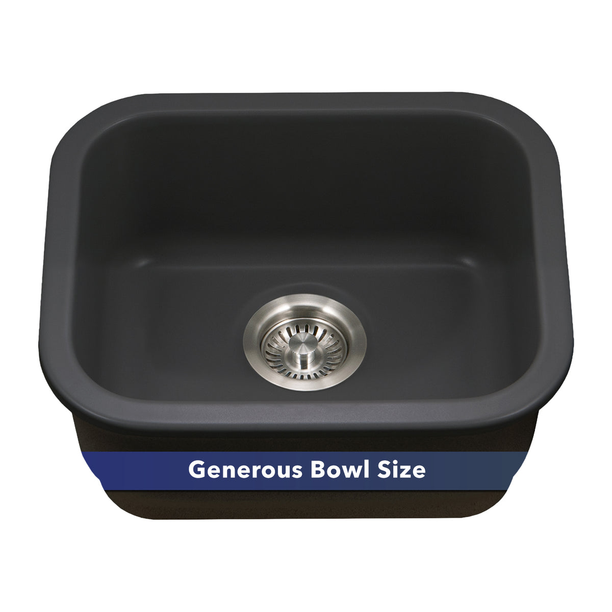 Houzer Platus Fireclay Undermount Single Bowl Bar Sink