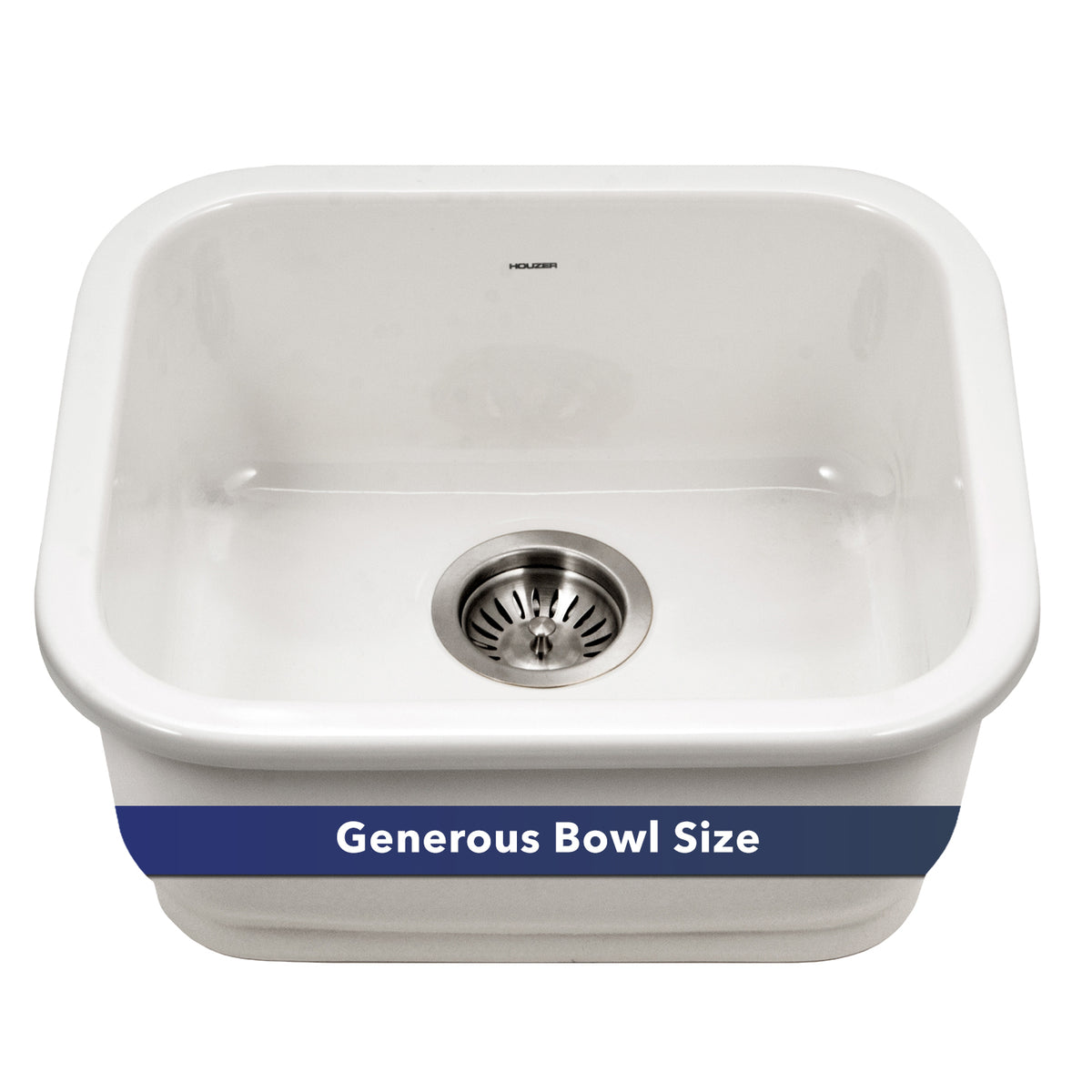 Houzer Platus Fireclay Undermount Single Bowl Bar Sink