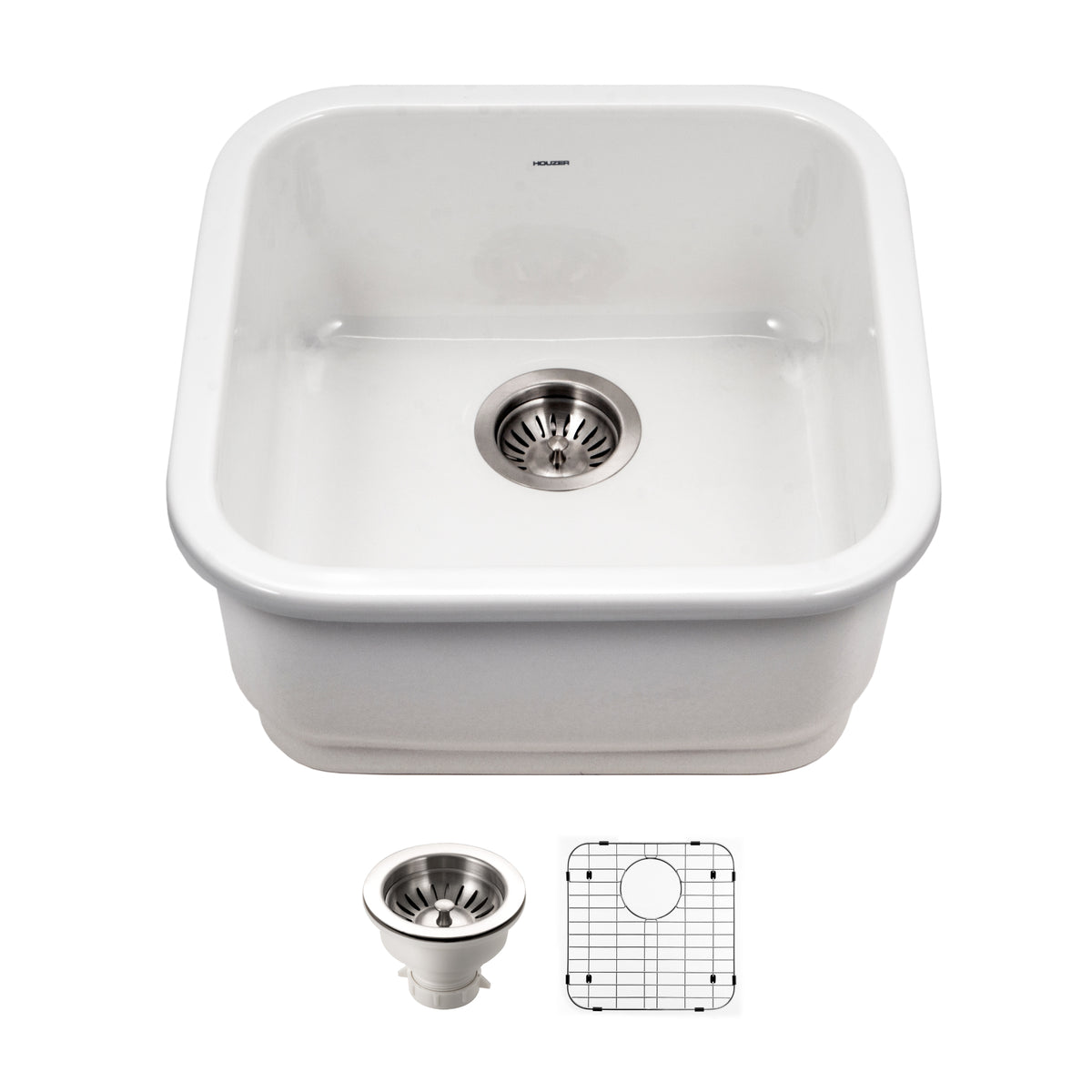 Houzer Platus Fireclay Undermount Single Bowl Bar Sink