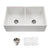 Houzer Platus Fireclay Apron Front Farmhouse 50/50 Double Bowl Kitchen Sink - Parent