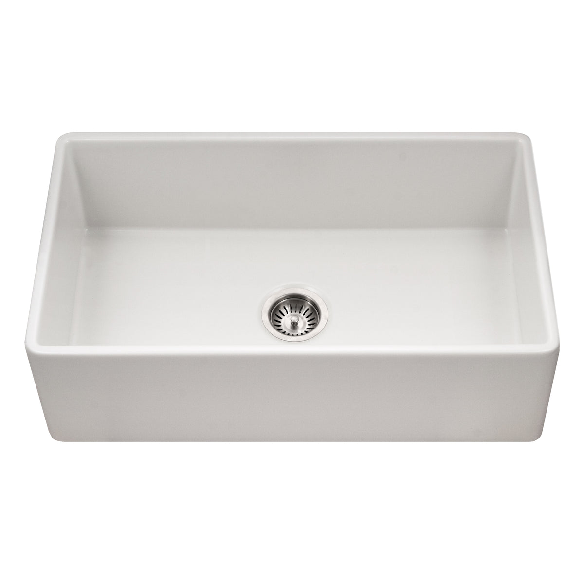 Houzer Platus Fireclay Apron Front Farmhouse Single Bowl Kitchen Sink