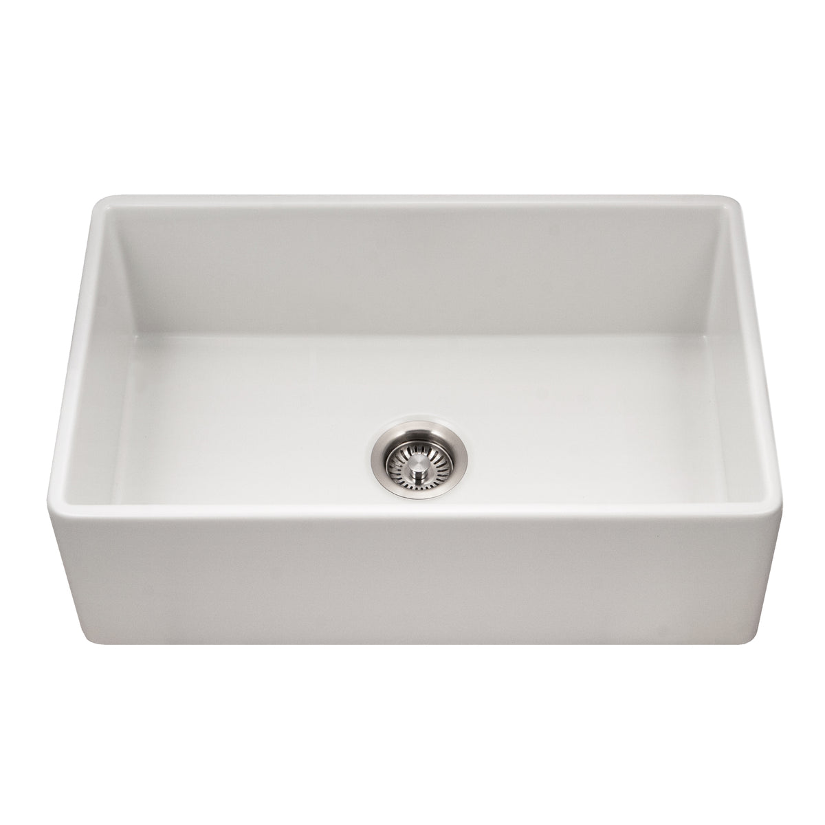 Houzer Platus Fireclay Apron Front Farmhouse Single Bowl Kitchen Sink