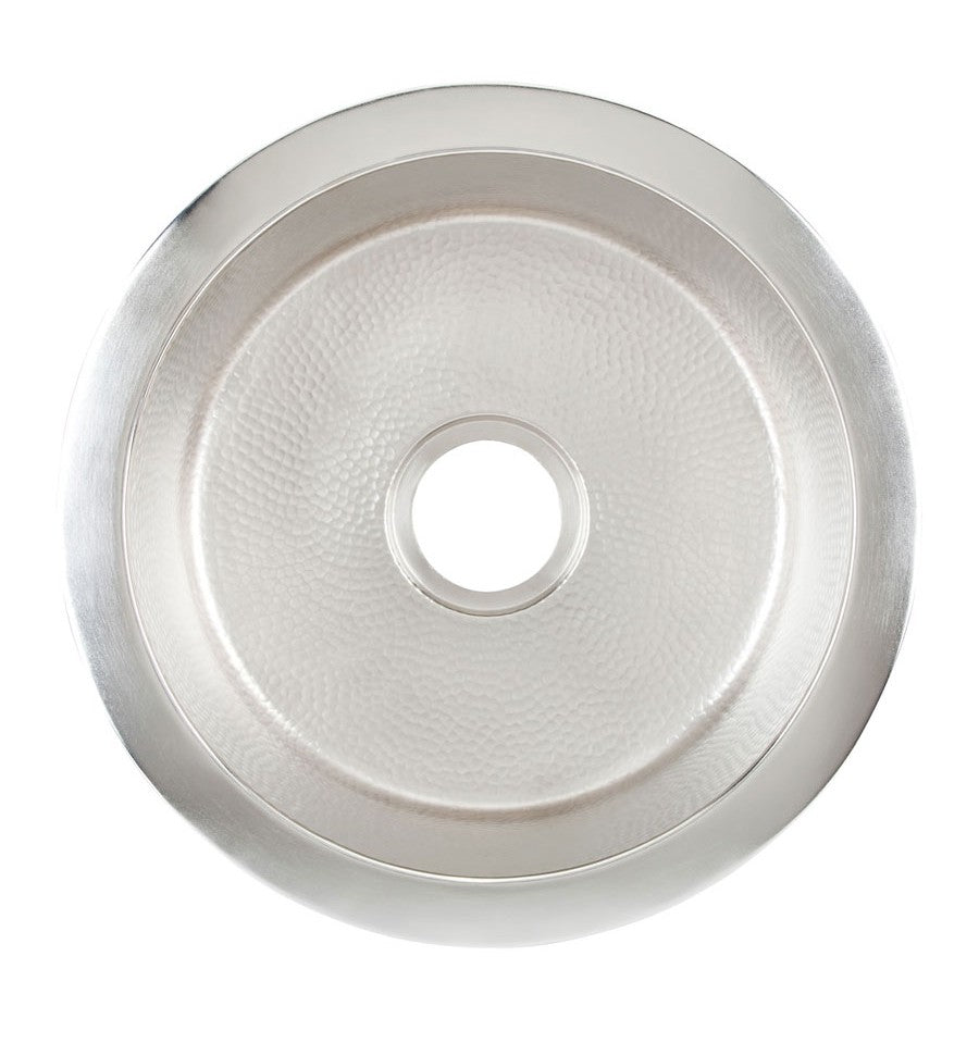 Thompson Traders PU-1708BRN Hammered Nickel Naploi Limited Editions Kitchen Brushed Round Prep Sink Hammered Nickel