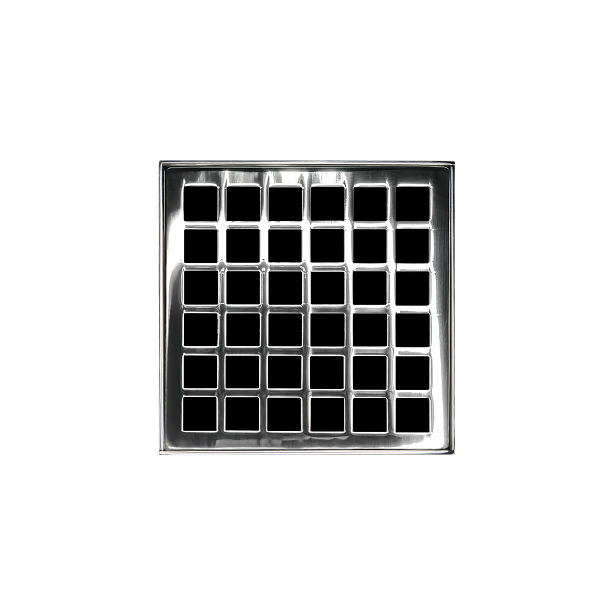 Infinity Drain QDB 4-P 4” x 4” QD 4 - Strainer - Lines Pattern & 2" Throat w/PVC Bonded Flange 2”, 3”, & 4” Outlet