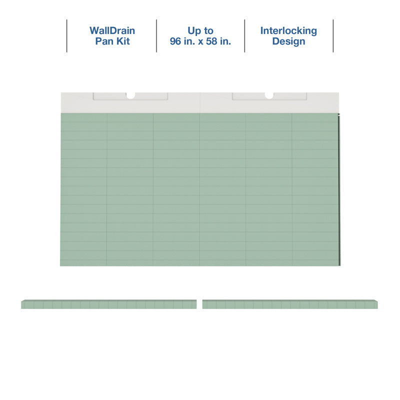 Quickdrain WDPAN9658 Walldrain Shower Pan W/Curb 96X58In