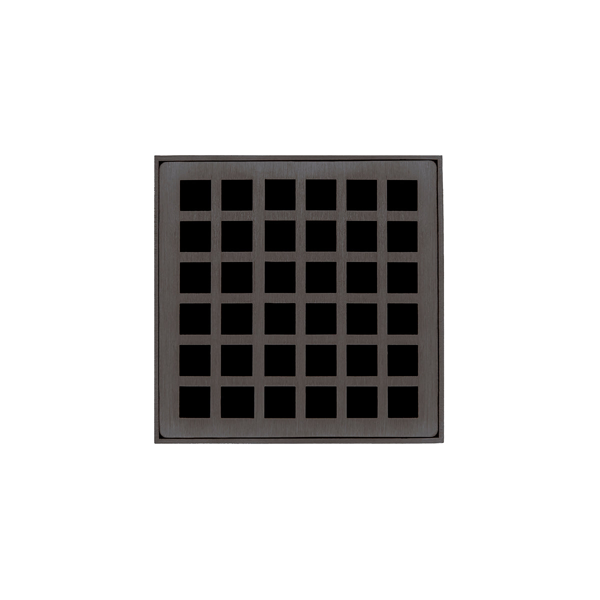 Infinity Drain QD 4-2I 4” x 4” QD 4 - Strainer - Squares Pattern & 2" Throat w/Cast Iron Drain Body 2” Outlet