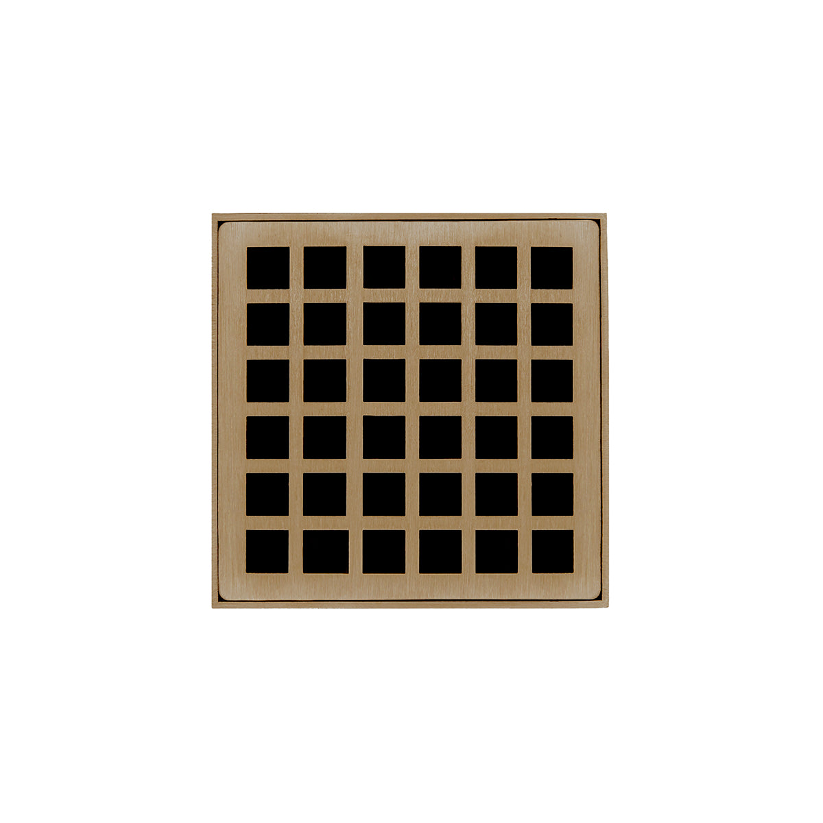 Infinity Drain QD 4-2I 4” x 4” QD 4 - Strainer - Squares Pattern & 2" Throat w/Cast Iron Drain Body 2” Outlet