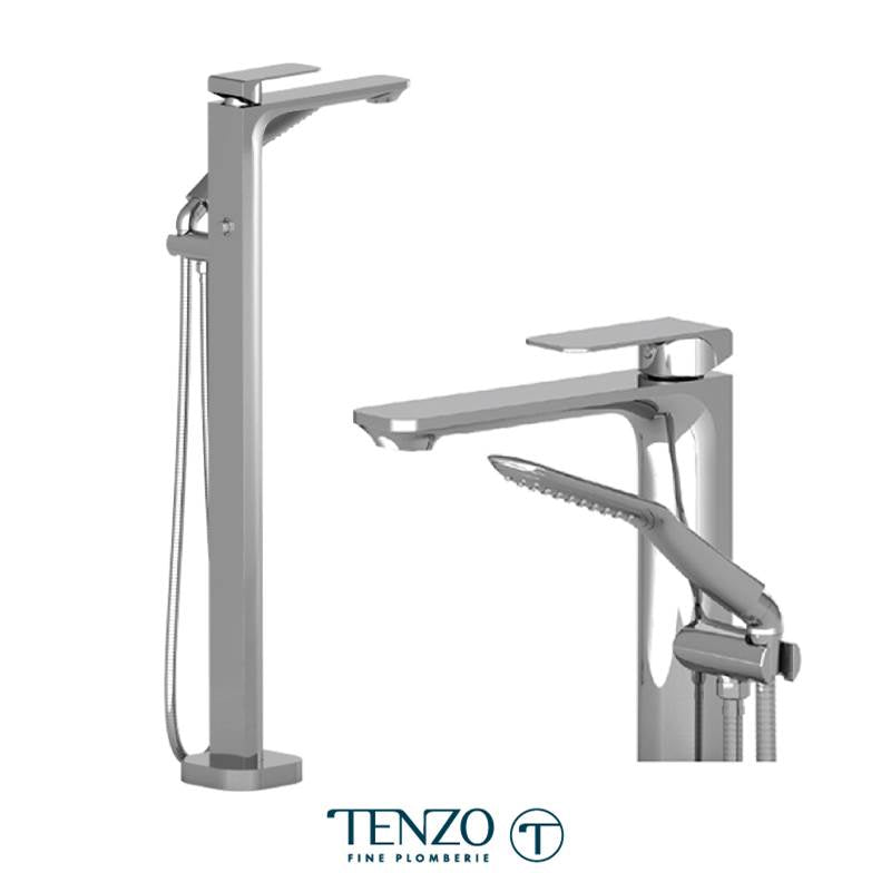 Tenzo QU51-CR Quantum Floor Mount Tub Filler Chrome