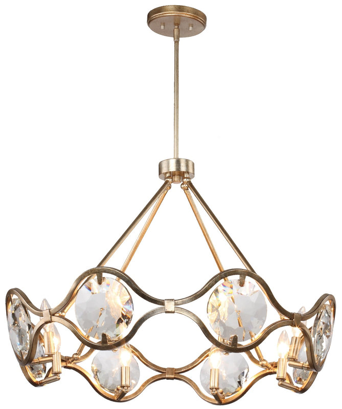 Crystorama QUI-7628-DT Quincy 8 Light Chandelier - Distressed Twilight