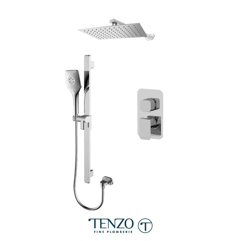 Tenzo QUPB32-20110-CR Quantum T-Box Kit 2 Functions Pressure Balance Chrome Finish