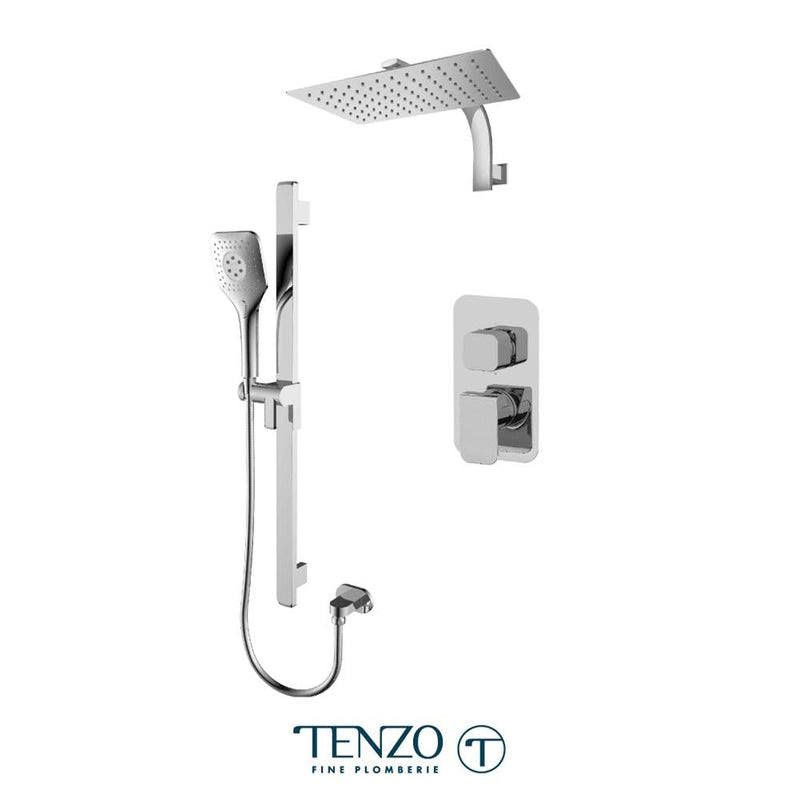 Tenzo QUPB32-20119-CR Quantum T-Box Kit 2 Functions Pressure Balance Chrome Finish