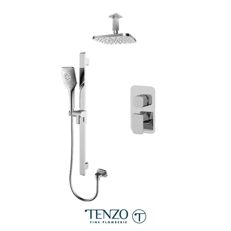 Tenzo QUPB32-21134-CR Quantum T-Box Kit 2 Functions Pressure Balance Chrome Finish