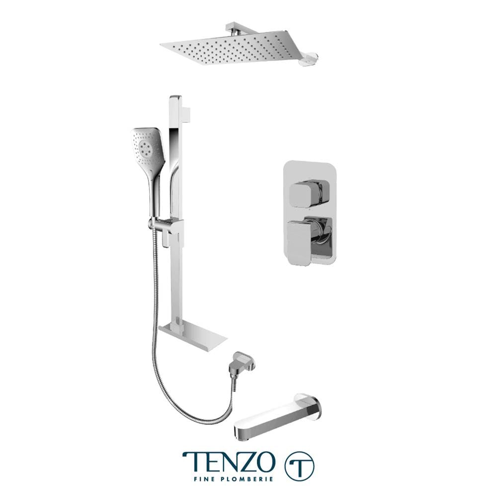 Tenzo QUPB33-503115-CR Quantum T-Box Kit 3 Functions Pressure Balance Chrome Finish