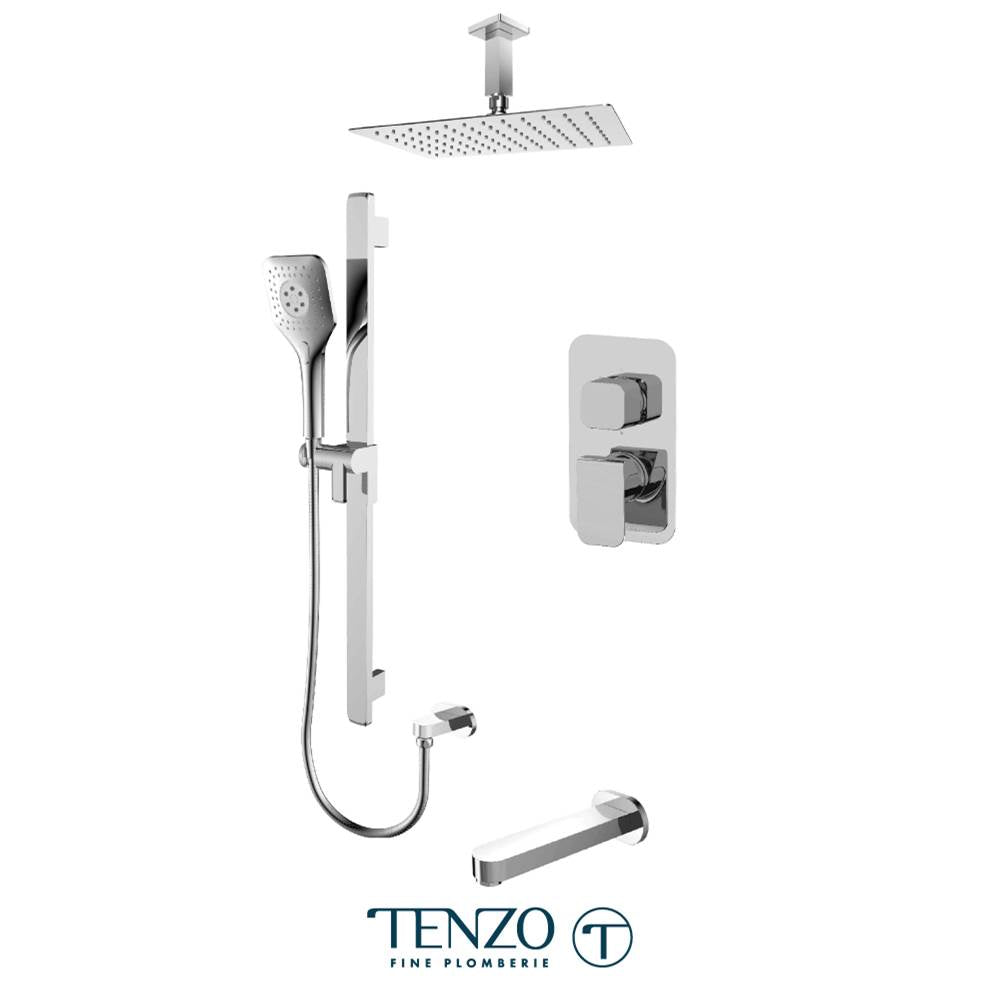Tenzo QUPB33-511315-CR Quantum T-Box Kit 3 Functions Pressure Balance Chrome Finish
