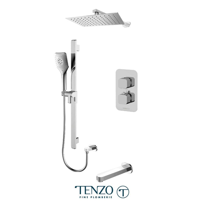 Tenzo QUT33-501115-CR Quantum T-Box Kit 3 Functions Thermo Chrome Finish