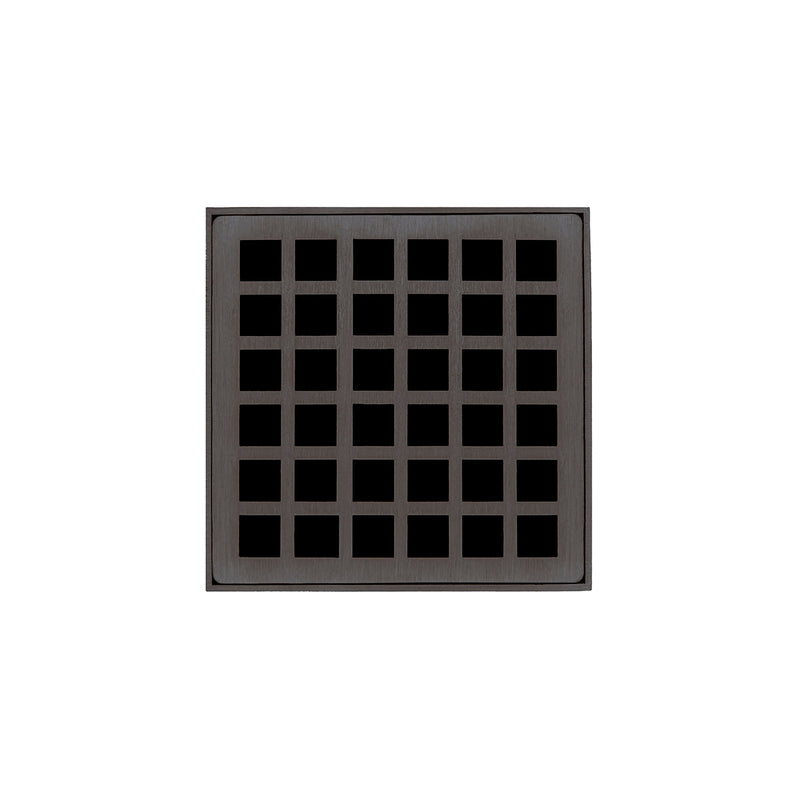 Infinity Drain Q 4 4” Strainer - Squares Pattern & 2" Throat for Q 4, QD 4, QDB 4