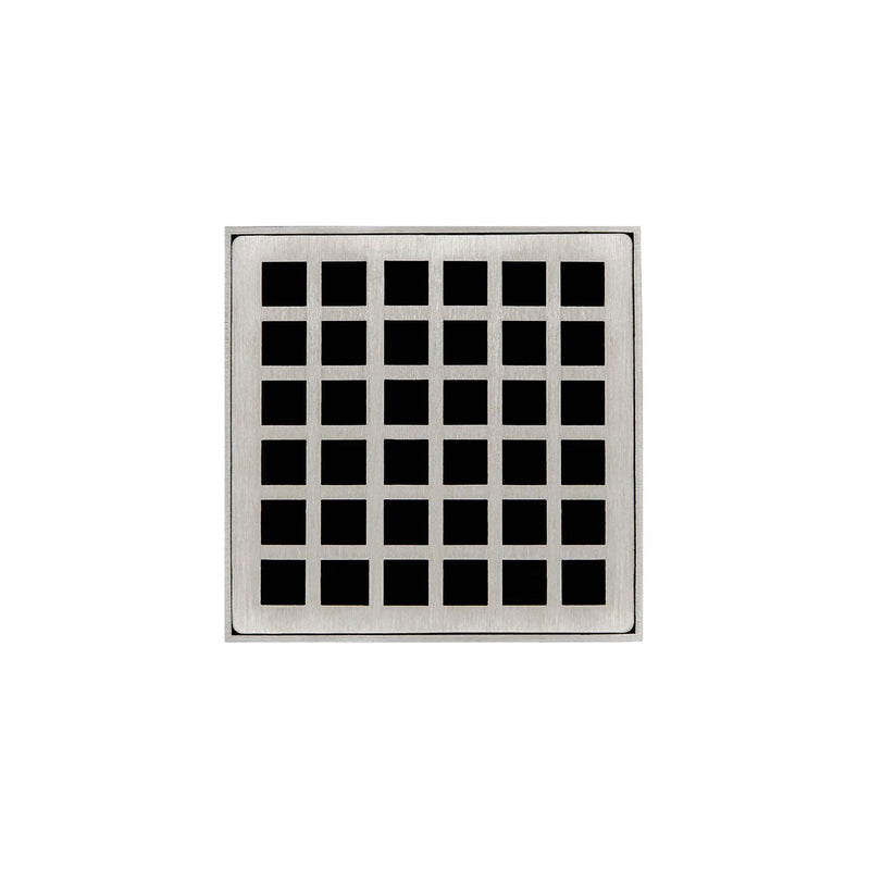 Infinity Drain Q 4 4” Strainer - Squares Pattern & 2" Throat for Q 4, QD 4, QDB 4