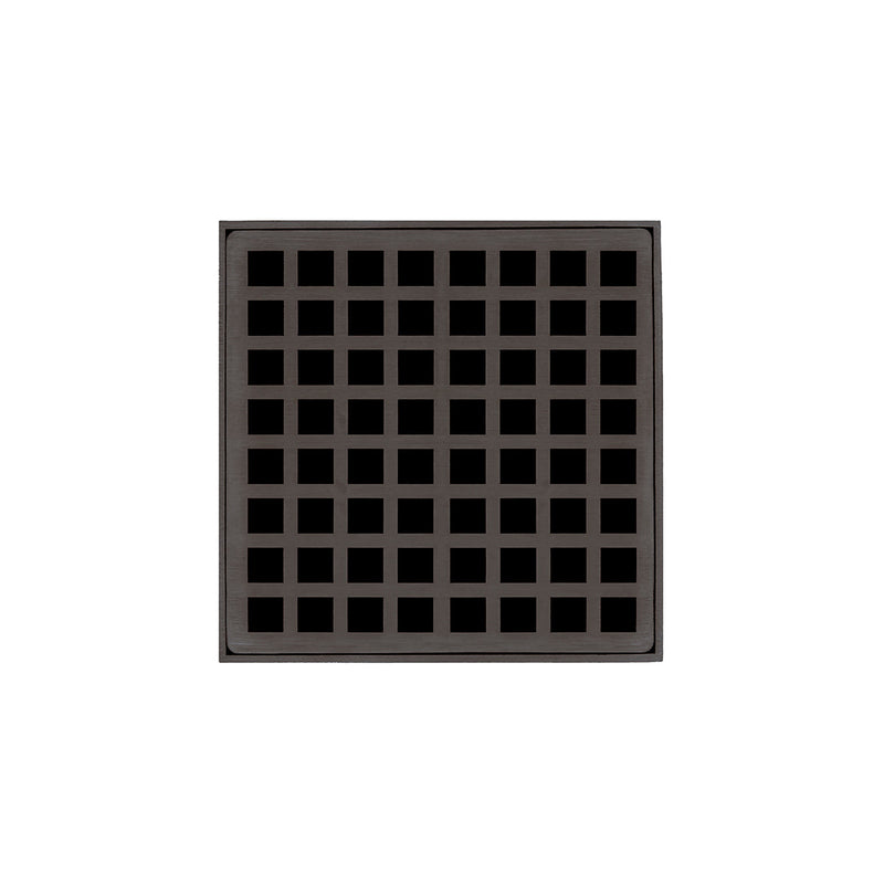 Infinity Drain Q 5 5” Strainer - Squares Pattern & 2" Throat for Q 5, QD 5, QDB 5