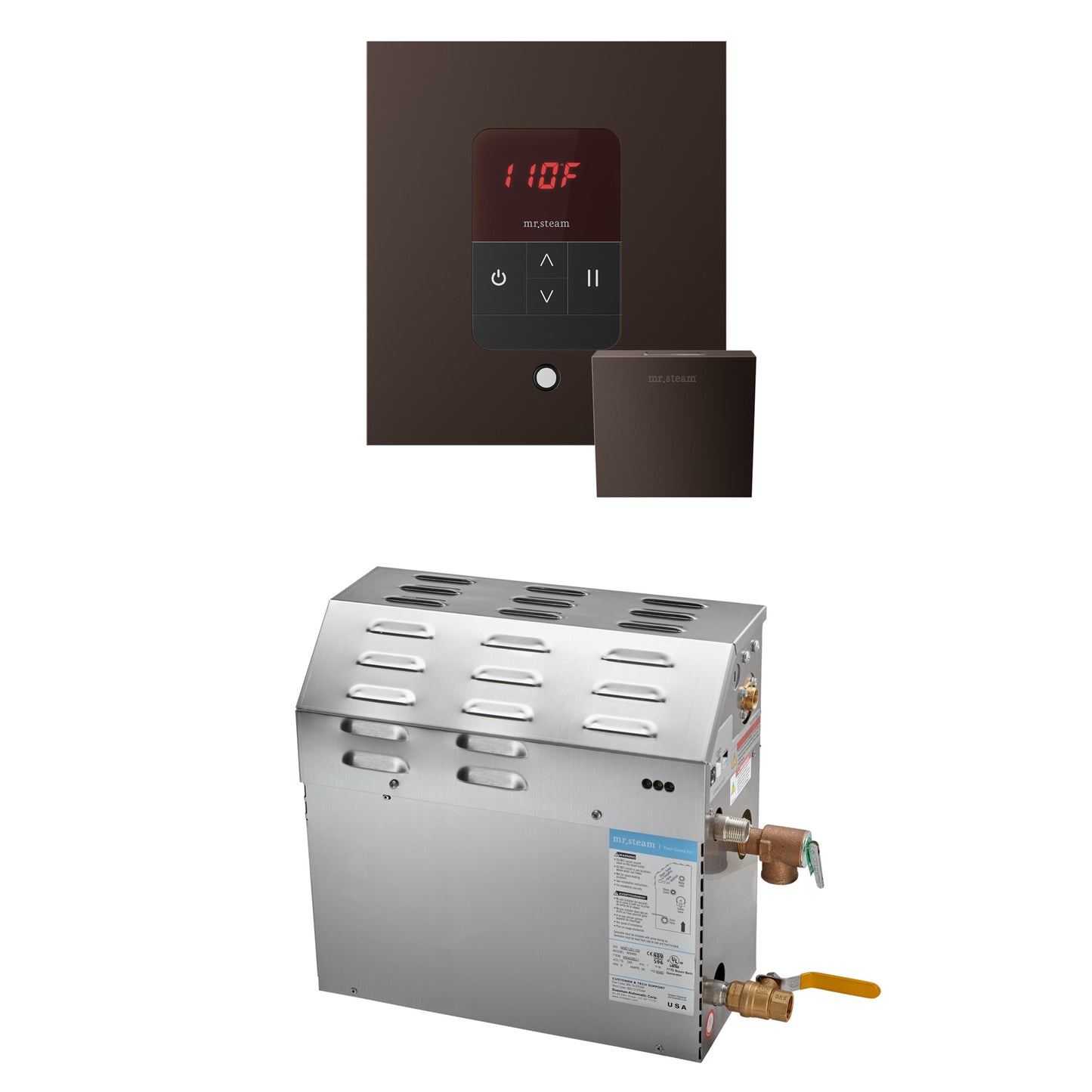 Mr. Steam R09C10B MS 9 kW (9000 W) Steam Shower Generator Package with square iTempo Control