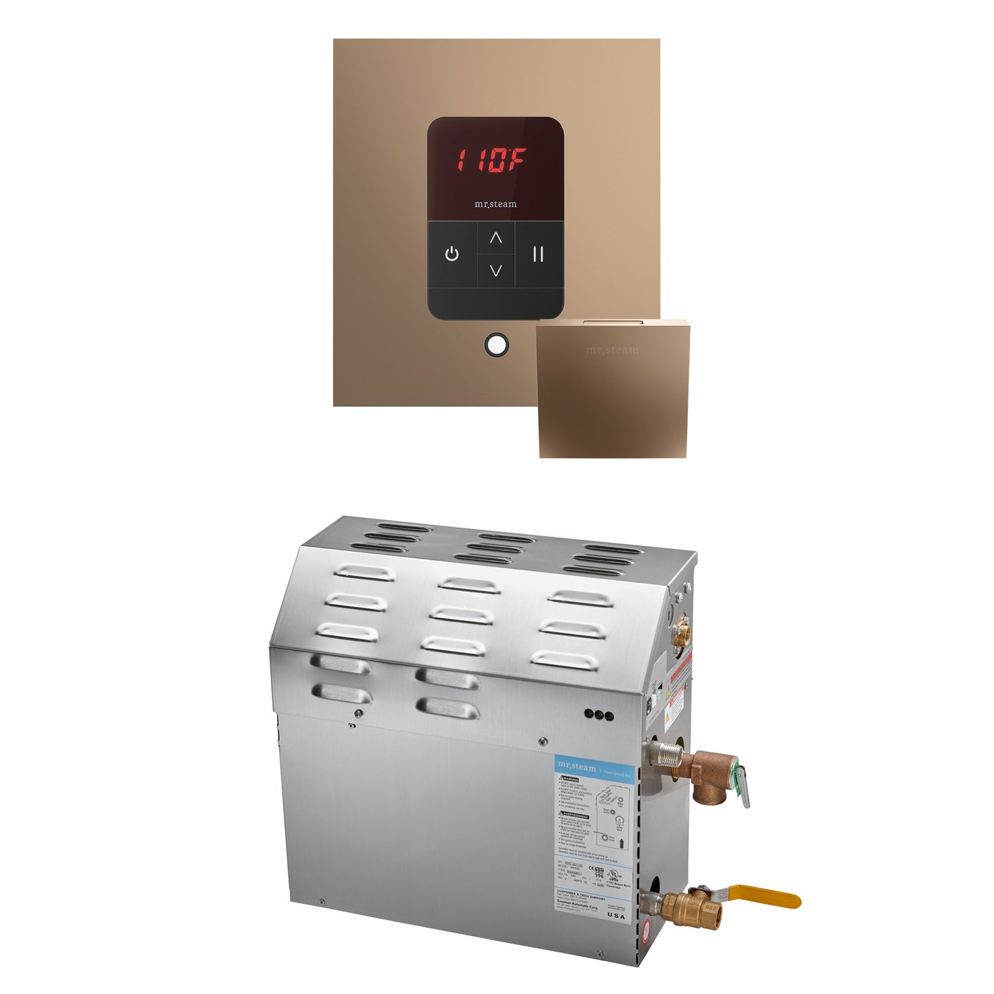 Mr. Steam R09C10B MS 9 kW (9000 W) Steam Shower Generator Package with square iTempo Control