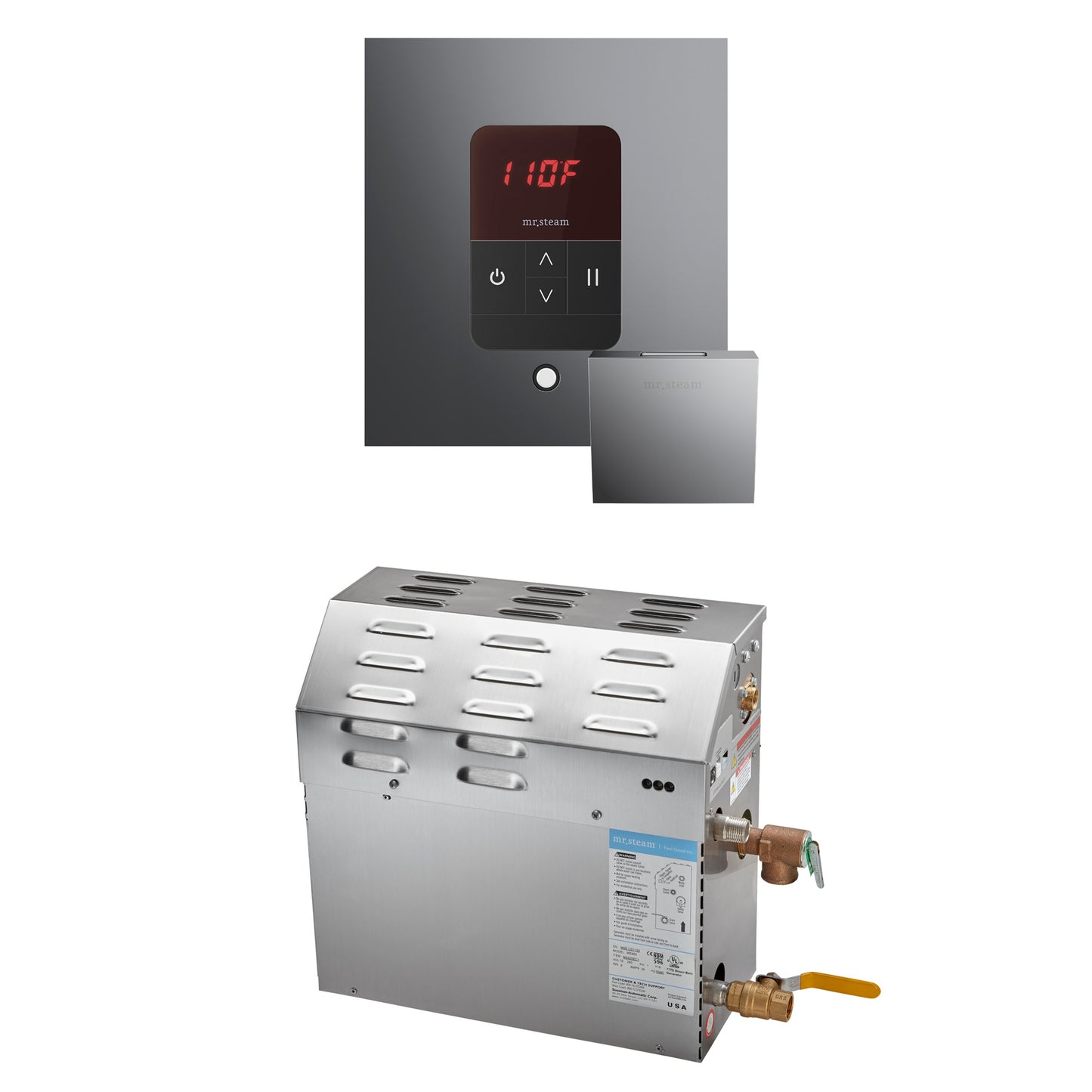 Mr. Steam R09C10B MS 9 kW (9000 W) Steam Shower Generator Package with square iTempo Control