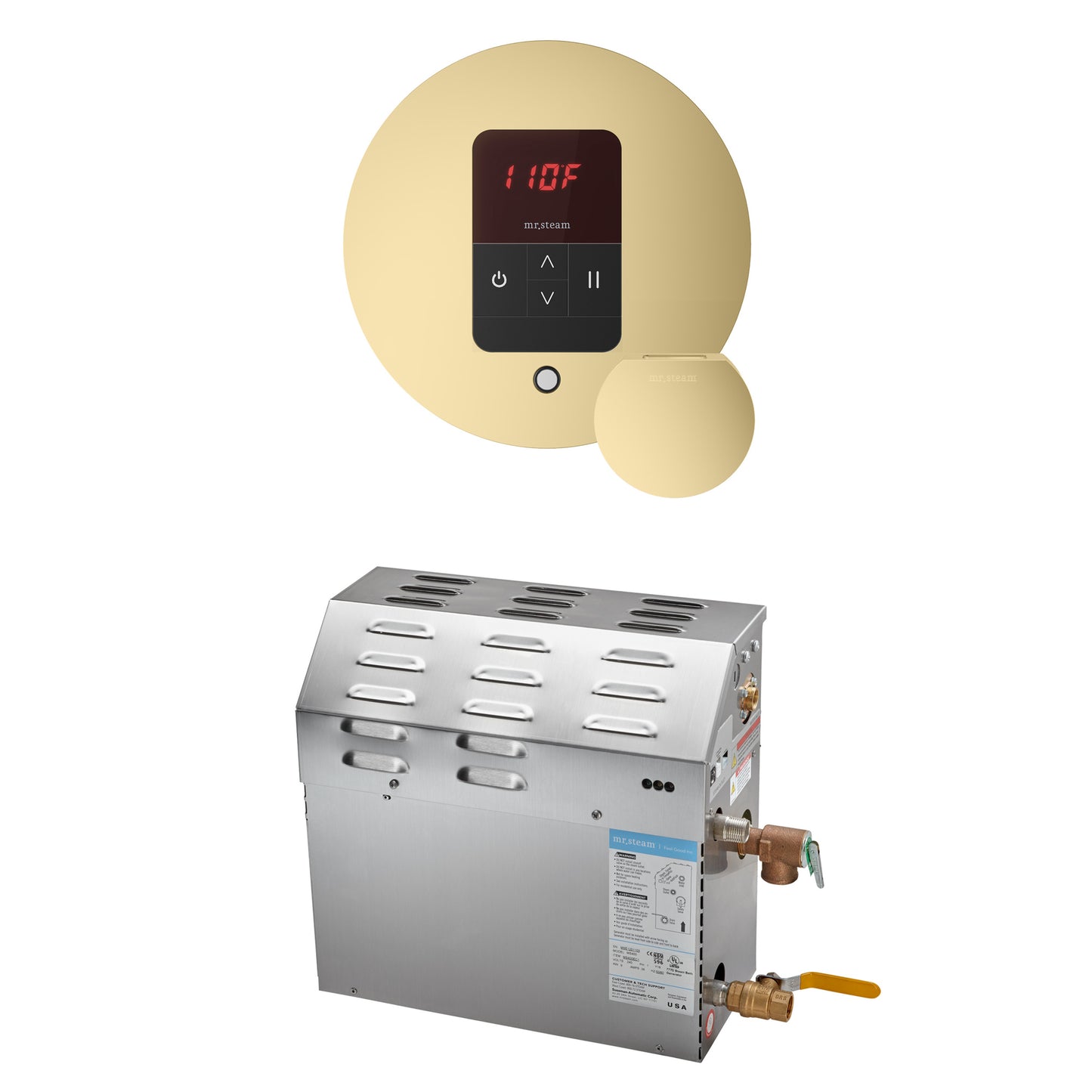 Mr. Steam R12C10A MS 12 kW (12000 W) Steam Shower Generator Package with round iTempo Control