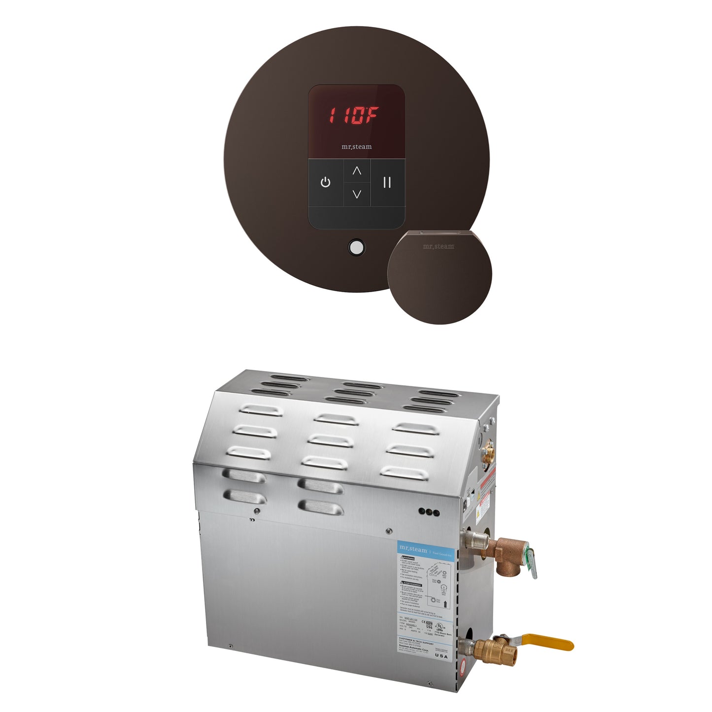 Mr. Steam R15C10A MS 15 kW (15000 W) Steam Shower Generator Package with round iTempo Control