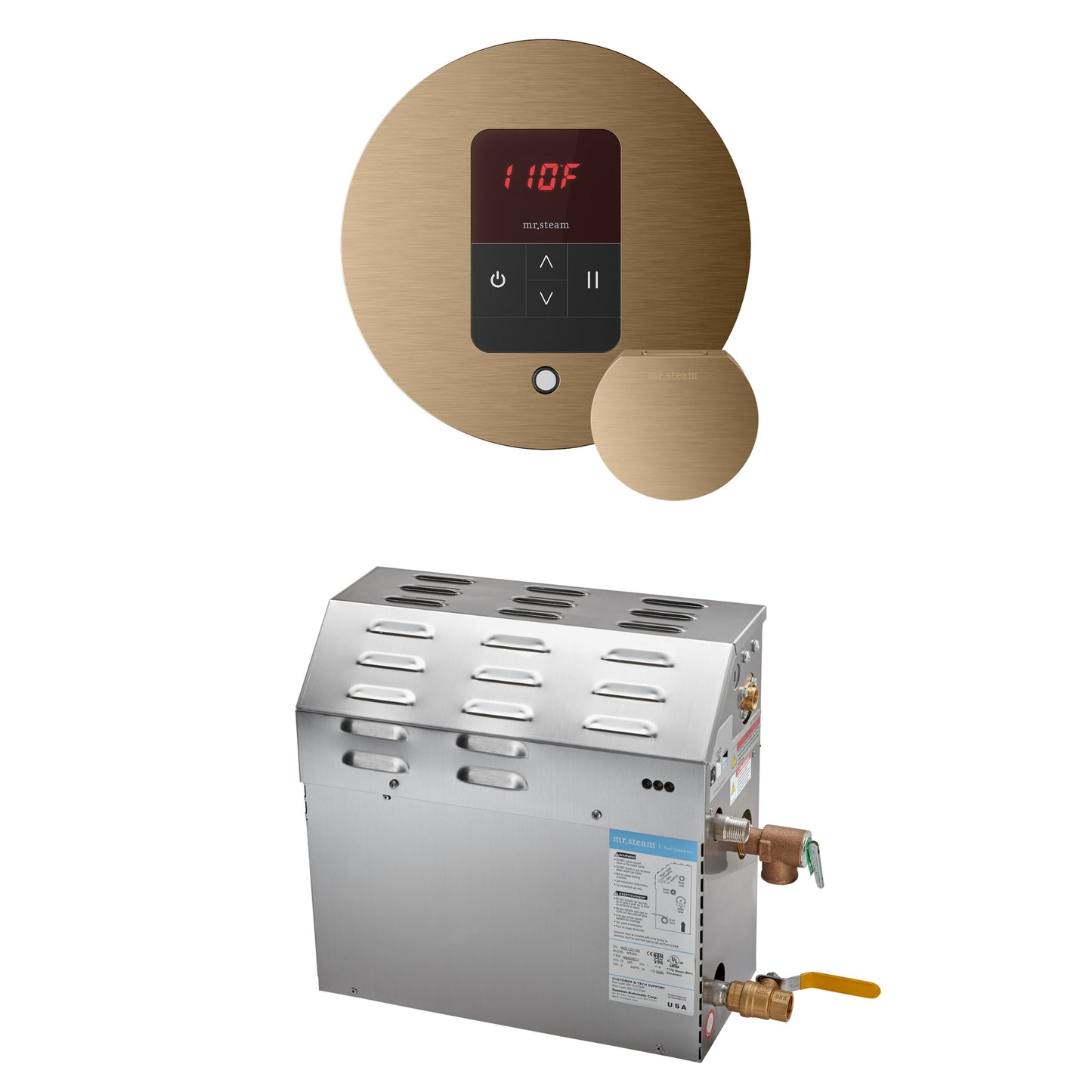 Mr. Steam R15C10A MS 15 kW (15000 W) Steam Shower Generator Package with round iTempo Control