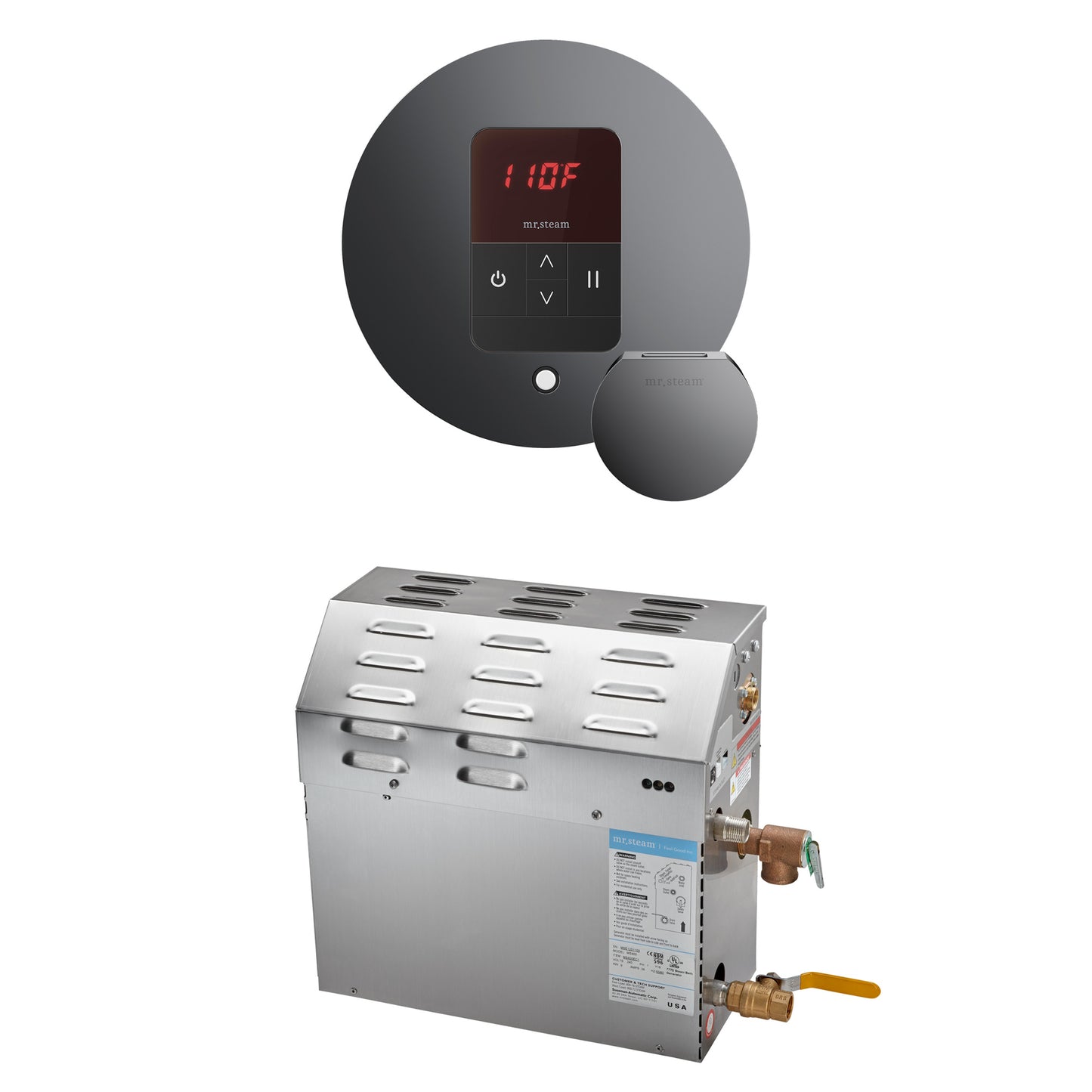 Mr. Steam R15C10A MS 15 kW (15000 W) Steam Shower Generator Package with round iTempo Control