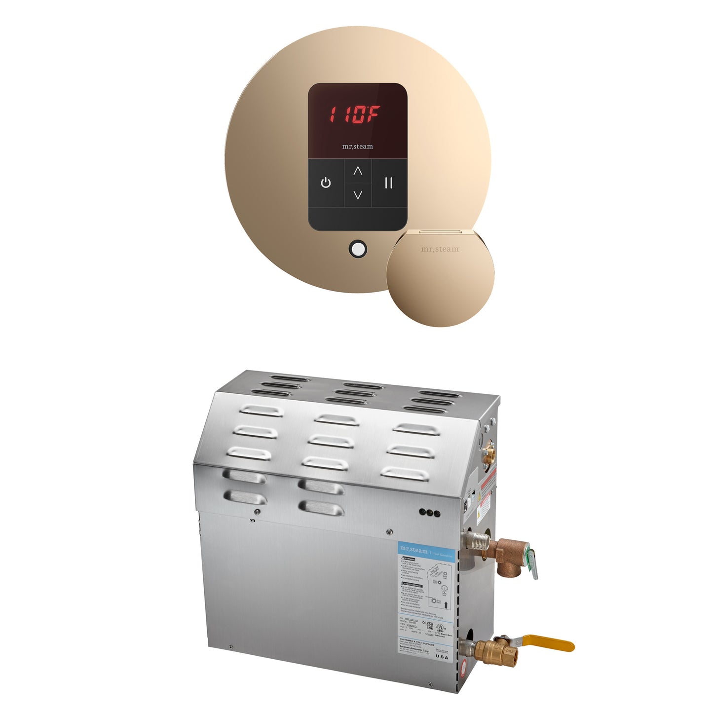 Mr. Steam R15C10A MS 15 kW (15000 W) Steam Shower Generator Package with round iTempo Control