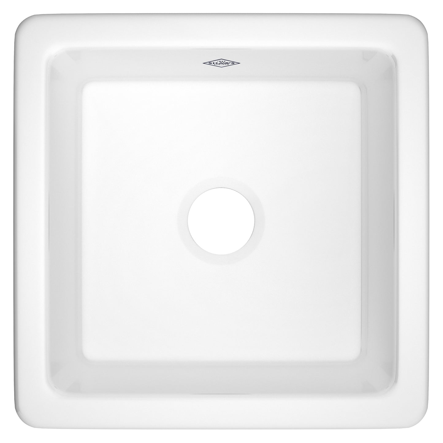 Shaws RC1818WH 18" Single Bowl Square Fireclay Bar/Food Prep Kitchen Sink